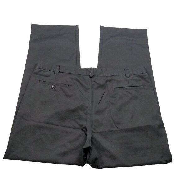Edwards Men's Flat Front Dress Pants Size 40 X 32 Solid Black Work Business - Picture 2 of 6